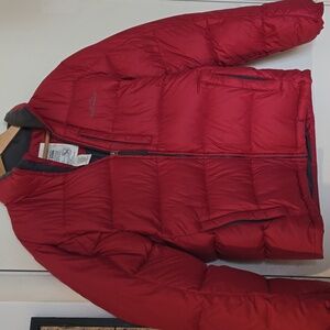 Eddie Bauer Goose Down Feather Red Puffer Jacket, Men's S